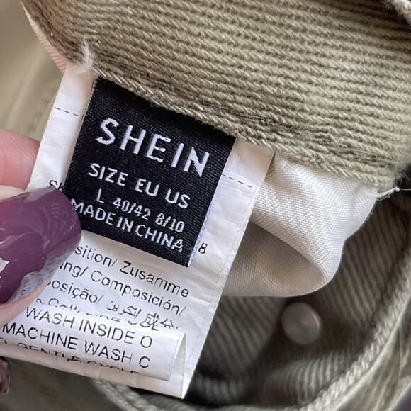 Shein Womens Butterflies Jeans Large Green Distressed Boho Denim Cotton Festival - Picture 5 of 12